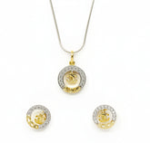 Signature Two-Tone Interlocking Logo Set – Locket & Earrings | Time N Treasure