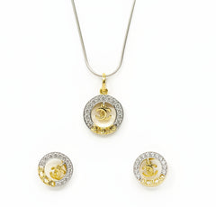 Signature Two-Tone Interlocking Logo Set – Locket & Earrings | Time N Treasure