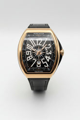 Rose Gold Vanguard Tonneau Custom Watch – Black Yachting Dial