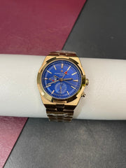 Vacheron Constantin Overseas Dual Time Inspired Watch – Rose Gold Finish & Blue Dial