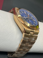 Vacheron Constantin Overseas Dual Time Inspired Watch – Rose Gold Finish & Blue Dial