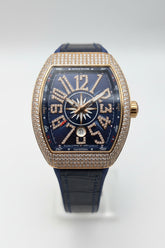 The "Iced Vanguard Regatta" Rose Gold & Navy Watch