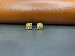 Symmetrical Flower & Leaf Tops – Green Stone & Zirconia | Gold-Plated 925 Silver