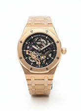 Royal Oak Skeleton Watch – Rose Gold Color Case with Black Dial | Automatic Movement