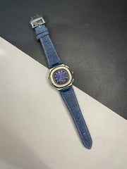 Nautilus Flyback Chronograph Watch – Blue Dial with Denim Strap | Stainless Steel Case