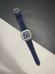 Cubitus Chronograph Watch – Navy Blue Dial with Denim Strap | Stainless Steel Case | Moon Phase & Date