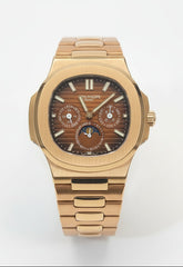 PP Nautilus Perpetual Calendar Watch – Rose Gold Case | Sunburst Brown Dial