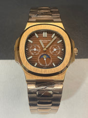 PP Nautilus Perpetual Calendar Watch – Rose Gold Case | Sunburst Brown Dial