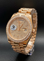 Day-Date 40mm Rose Gold ICED Out Bazel and Dial "Master Plus"