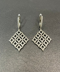 925 Silver Rhombus Earrings with Mini Zircon Rhombus
