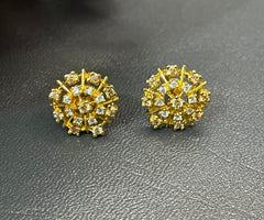Gold Plated 925 Silver Tops with White & Champagne Zircon