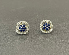 925 Silver White & Blue Zircon Tops