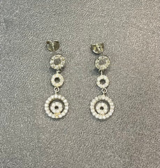 925 Silver 4-Circle Style Earrings