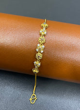 Gold-Plated Silver Chain Bracelet with Zircon & Purple Stone | Time N Treasure