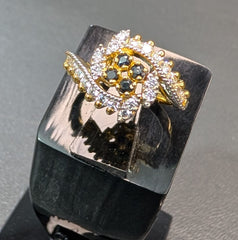 Midnight Blue Sapphire Spiral Ring with Zirconia Pavé | Time N Treasure