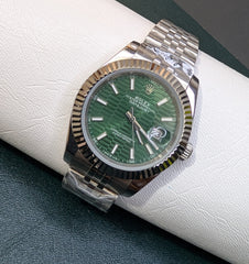Green Honeycomb Textured Dial Watch – Stainless Steel Jubilee | Time N Treasure