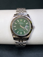 Green Honeycomb Textured Dial Watch – Stainless Steel Jubilee | Time N Treasure