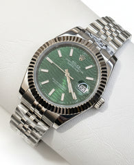 Green Honeycomb Textured Dial Watch – Stainless Steel Jubilee | Time N Treasure