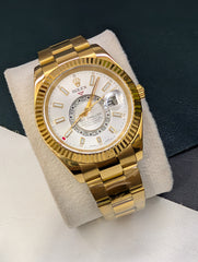 Sky-Dweller 42mm White Dial 18kt Yellow Gold Color