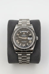 Black Dial Day-Date Custom Watch – President Bracelet | Time N Treasure
