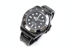 44mm Deep-Sea Black Ceramic PVD Custom Watch | Time N Treasure