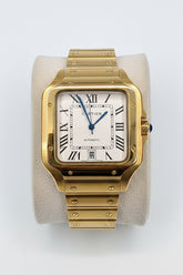 Gold Square Aviator Custom Watch – White Roman Dial | Time N Treasure