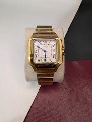 Gold Square Aviator Custom Watch – White Roman Dial | Time N Treasure