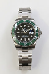 Green Ceramic Bezel Diver Custom Watch – Black Dial Oyster Chain | Time N Treasure