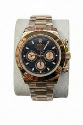 Rose Gold Sports Chronograph Custom Watch – Black Dial with Rose Gold Sub-Dials | Time N Treasure