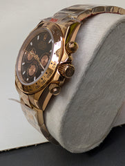 Rose Gold Sports Chronograph Custom Watch – Black Dial with Rose Gold Sub-Dials | Time N Treasure