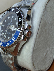 Black & Blue GMT Custom Watch – Stainless Steel Jubilee Chain "BATGIRL" (NO GMT)