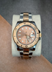 Two-Tone Rose Gold & Steel Maritime Custom Watch – Raised Relief Bezel | Time N Treasure