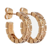Versace Inspired Greca Hoop Earrings in Rose Gold 925 Silver