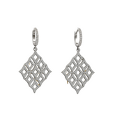 925 Silver Rhombus Earrings with Mini Zircon Rhombus