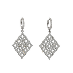 925 Silver Rhombus Earrings with Mini Zircon Rhombus