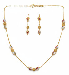 Majestic Harmony Multi-Gemstone Mala Set – Gold Plated Silver | Time N Treasure