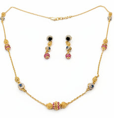 Royal Multi-Gemstone Bead Set – Gold Plated Silver | Time N Treasure