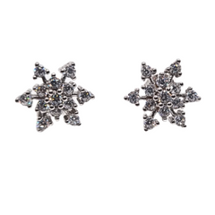 Silver Small Flower-Style Zircon Tops