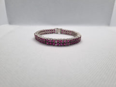 Red Ruby Color Silver Bracelet