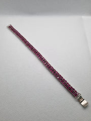 Red Ruby Color Silver Bracelet