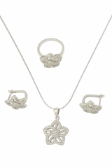 925 Silver Star-Shaped Locket Set with Matching Ring