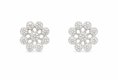 925 Silver White Flower Zircon Tops