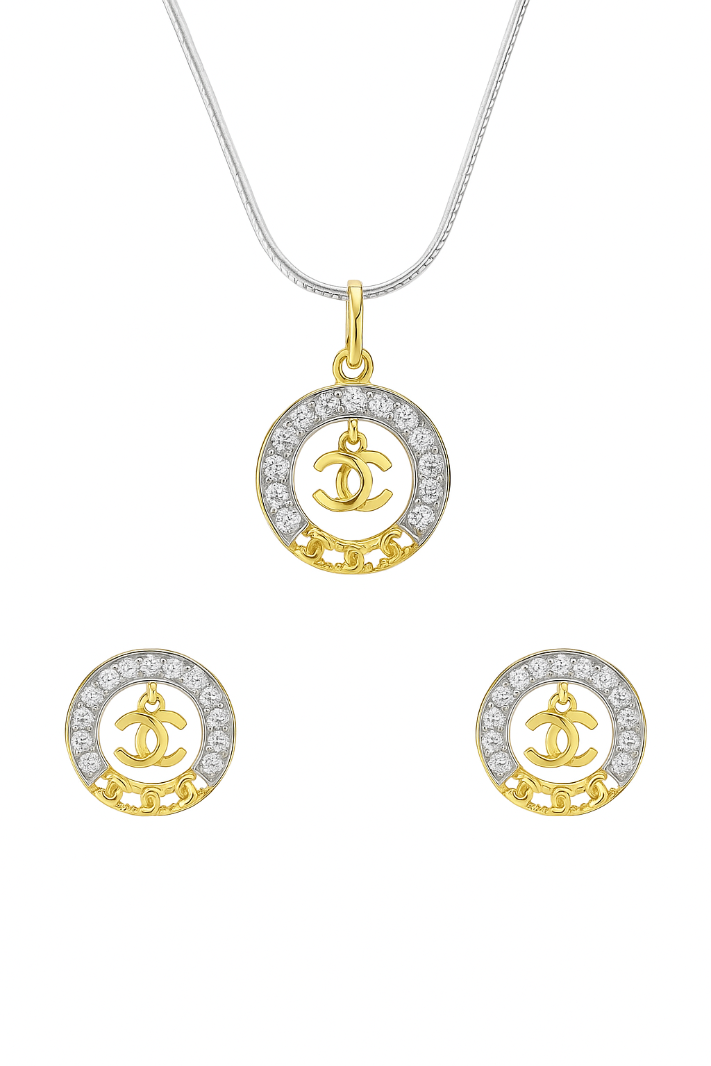 Chanel-inspired Locket Tops Set Two Tone