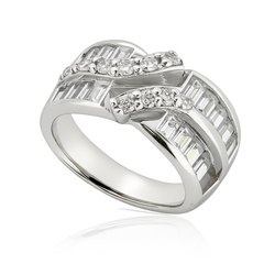 925 Silver Band with Brackets and Zircon