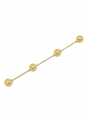Versace Inspired Bracelet Chain – Gold Plated 925 Silver with Pearl & Greek Design