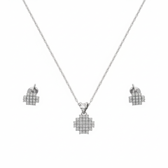 925 Silver Locket Set with Zircon Stone