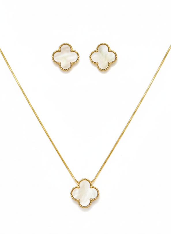 Van Cleef Inspired Locket Tops with Gray Pearl