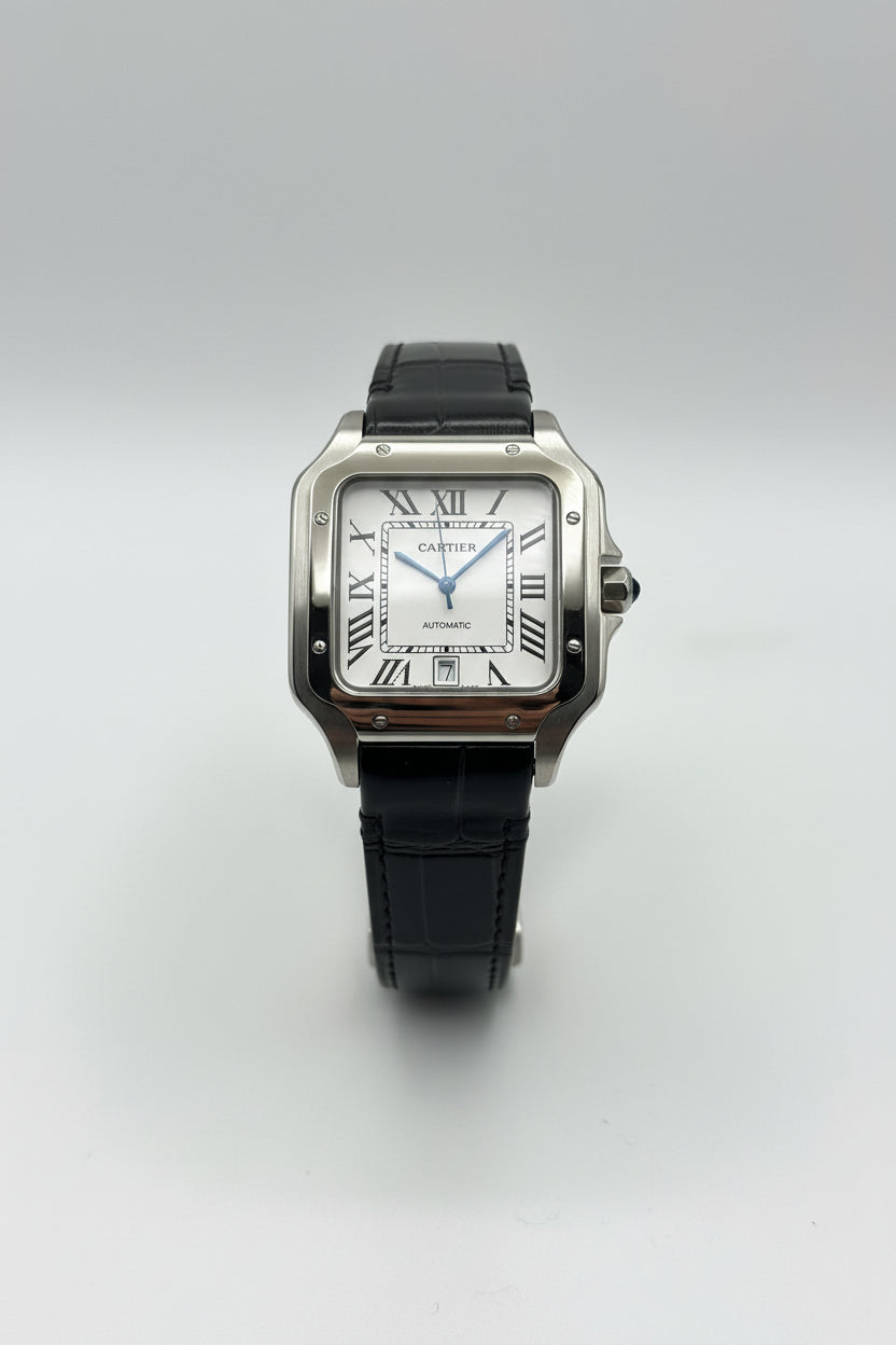 The "Classic Santos" Silver & White Leather