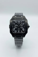 The "Classic Santos" Black ADLC Chronograph Steel Bracelet