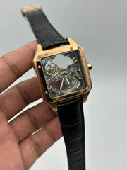 The "Classic Santos" Rose Gold Skeleton Leather
